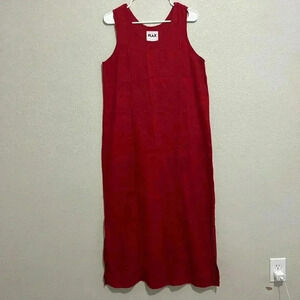 Flax 100% Linen Boho Sleeveless Split Side Maxi Dress
